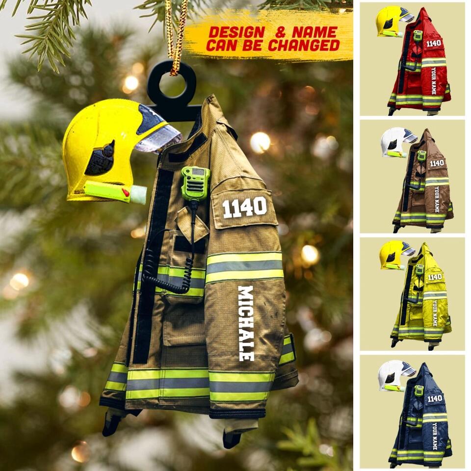 Personalized Australian Firefighter Christmas Wood Ornament Printed 22OCT-MA10