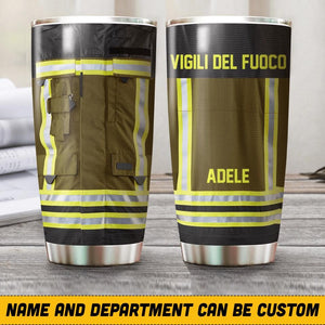 Personalized Italian Firefighter Uniform 3D Printed Tumbler QTHQ2410