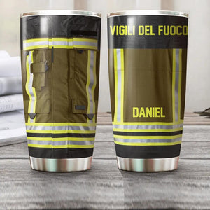 Personalized Italian Firefighter Uniform 3D Printed Tumbler QTHQ2410