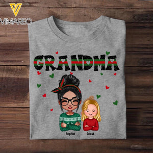 Personalized Grandma With Kid Heart Grandma Gifts Tshirt Printed 22OCT-DT24