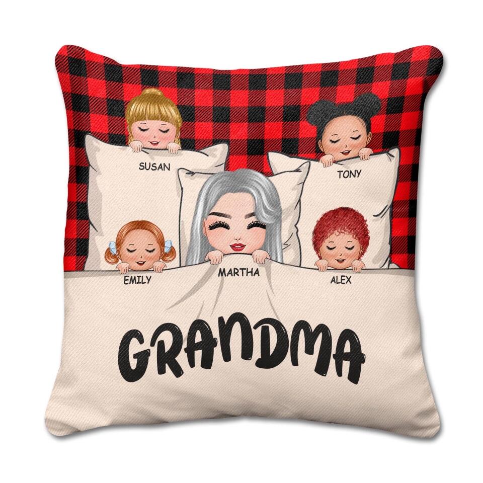 Personalized Grandma With Kid Caro Pillow Printed 22OCT-DT25