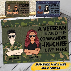 Personalized A Norwegian Veterans And His Commander In Chief Live Here Doormat 22OCT-HY28