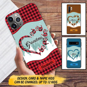 Personalized Grandma Nana Auntie Kid Name Heart Caro 3D Printed Phonecase 22NOV-HY02