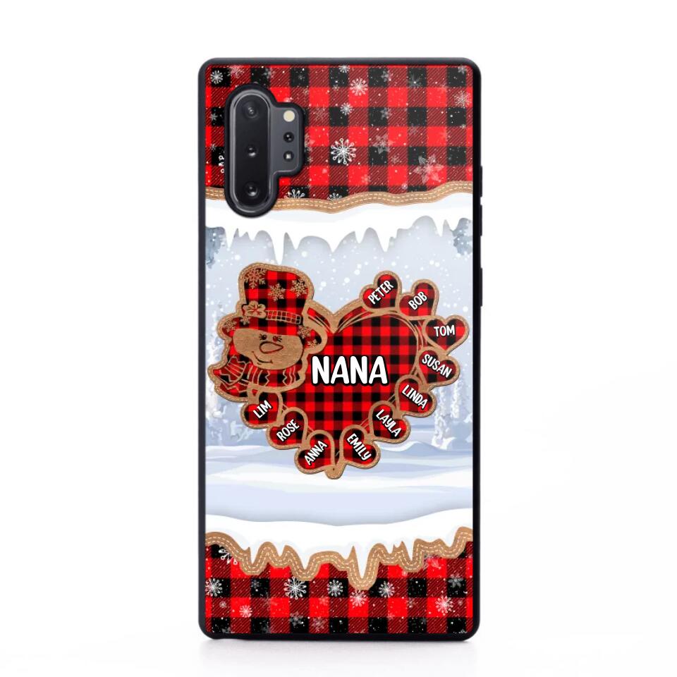 Personalized Grandma Nana Auntie Snowman Kid Name Caro Christmas 3D Printed Phonecase 22NOV-HQ02