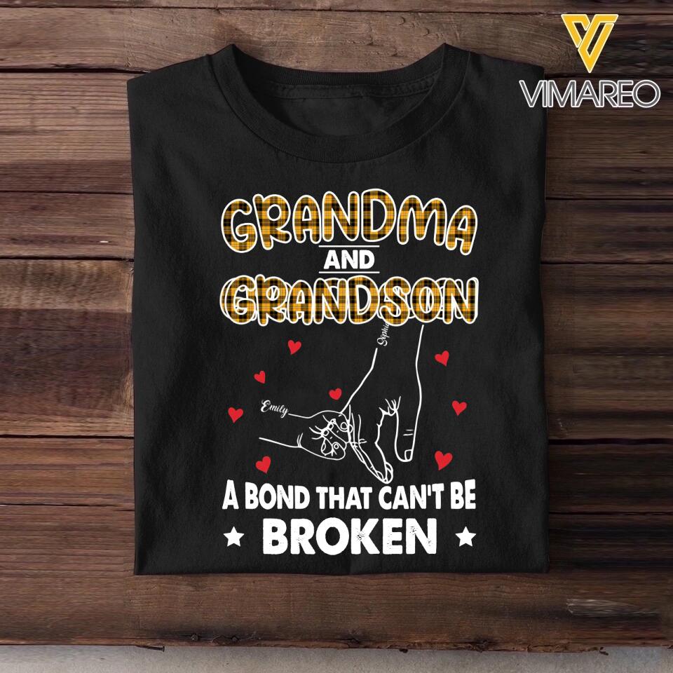 Personalized Grandma And Granddaugh A Bond That Can't Be Broken Caro Tshirt Printed QTHY0211