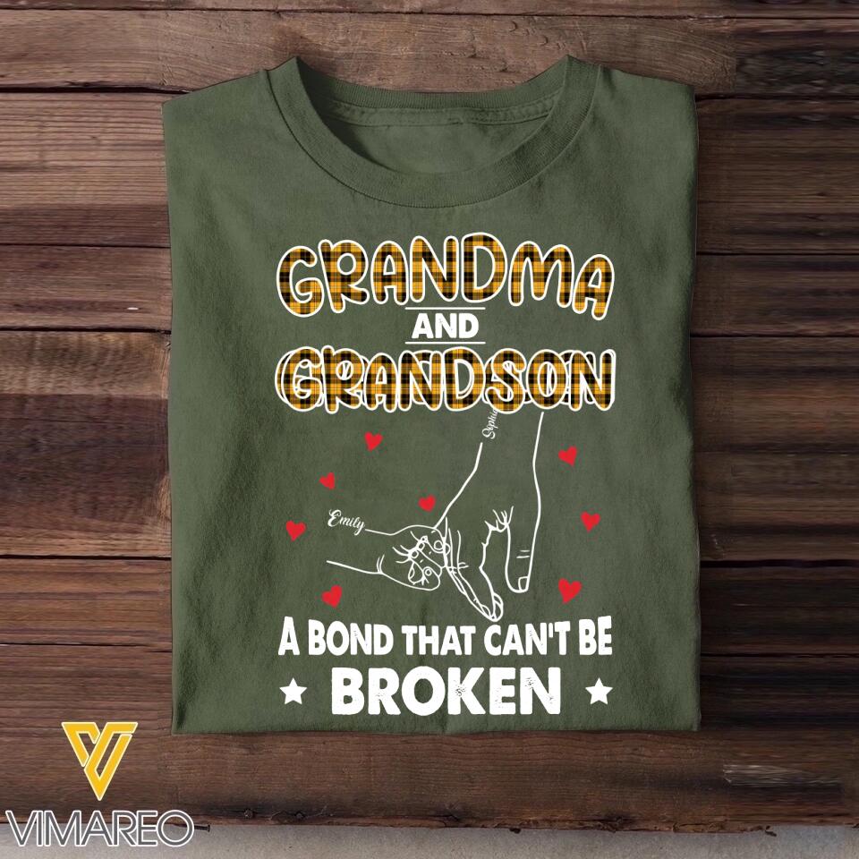 Personalized Grandma And Granddaugh A Bond That Can't Be Broken Caro Tshirt Printed QTHY0211