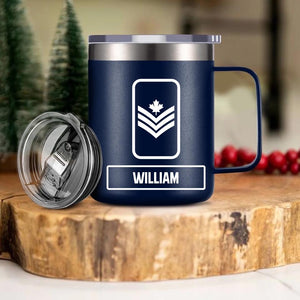 Personalized Canadian Veteran Laser Handle Cup Printed 22NOV-DT03