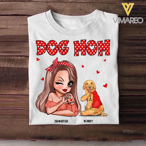 Personalized Dog Mom I Love Dog Tshirt Printed 22NOV-DT03