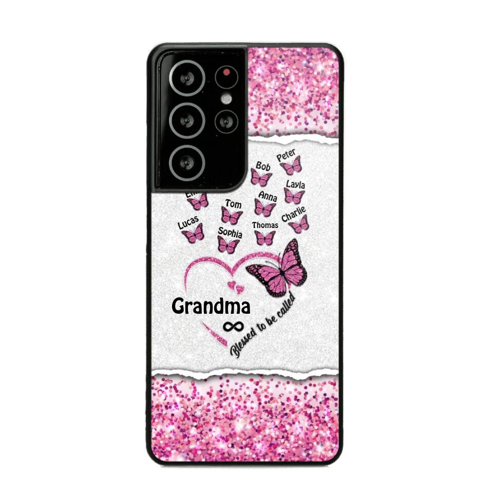 Personalized Blessed To Be Called Grandma Nana Mommy Butterfly Kid Name 3D Printed Phonecase 22NOV-HQ04