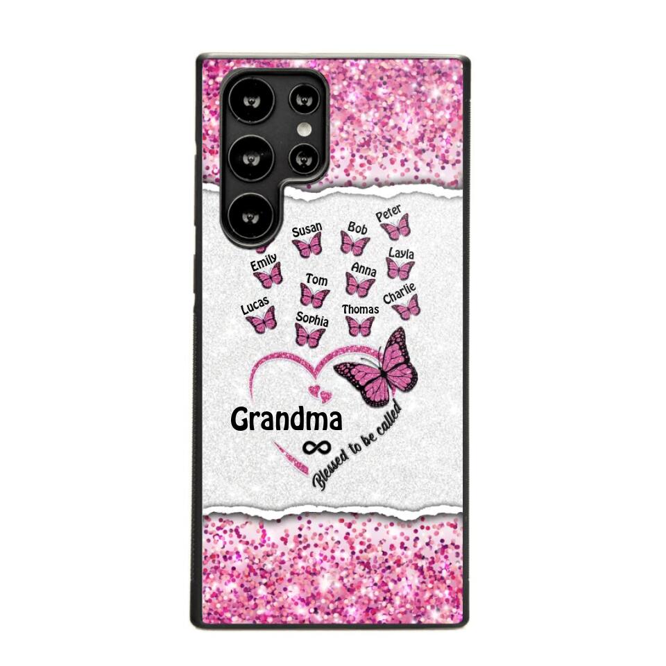 Personalized Blessed To Be Called Grandma Nana Mommy Butterfly Kid Name 3D Printed Phonecase 22NOV-HQ04