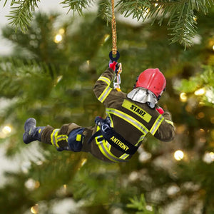 Personalized Polish Firefighter Wood Ornament Printed 22NOV-HQ09