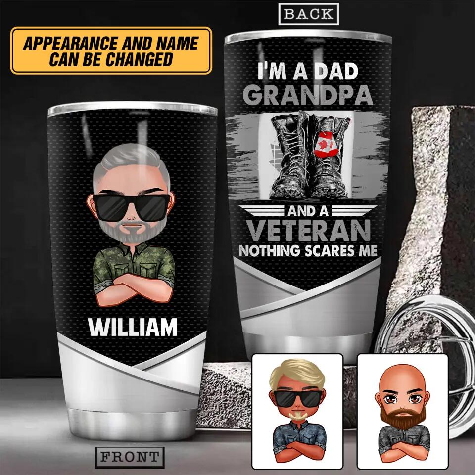 Personalized I Am Canadian  Dad Grandpa And A Veteran Tumbler Printed 22NOV-HY10