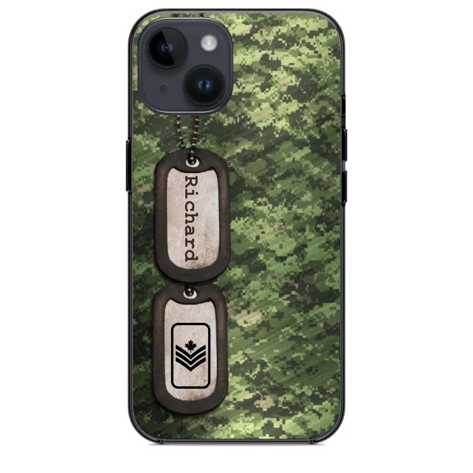 Personalized Canadian Solider/ Veteran Camo Rank 3D Printed Phonecase 22NOV-DT11