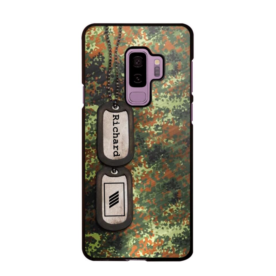 Personalized German Solider/ Veteran Camo Rank 3D Printed Phonecase 22NOV-DT11