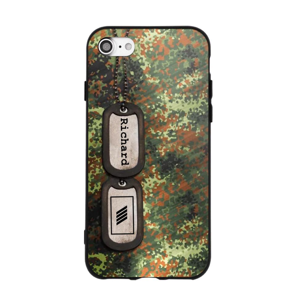 Personalized German Solider/ Veteran Camo Rank 3D Printed Phonecase 22NOV-DT11