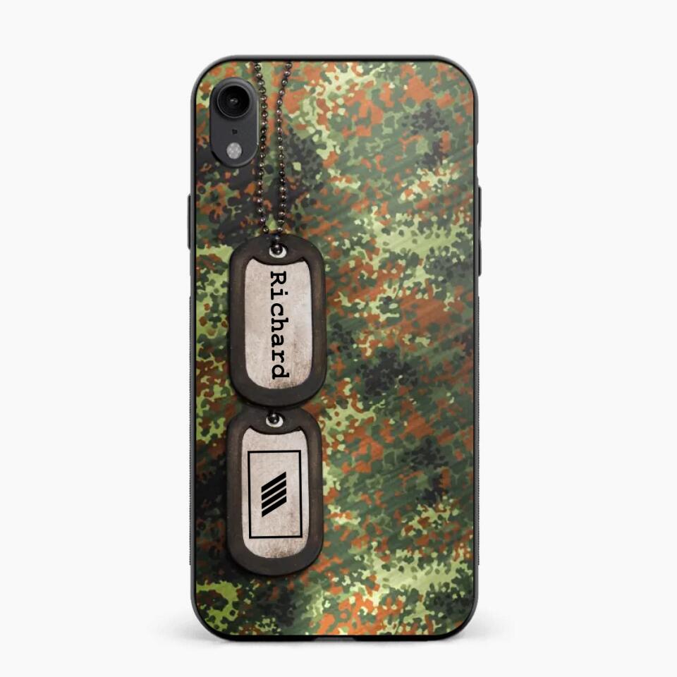 Personalized German Solider/ Veteran Camo Rank 3D Printed Phonecase 22NOV-DT11