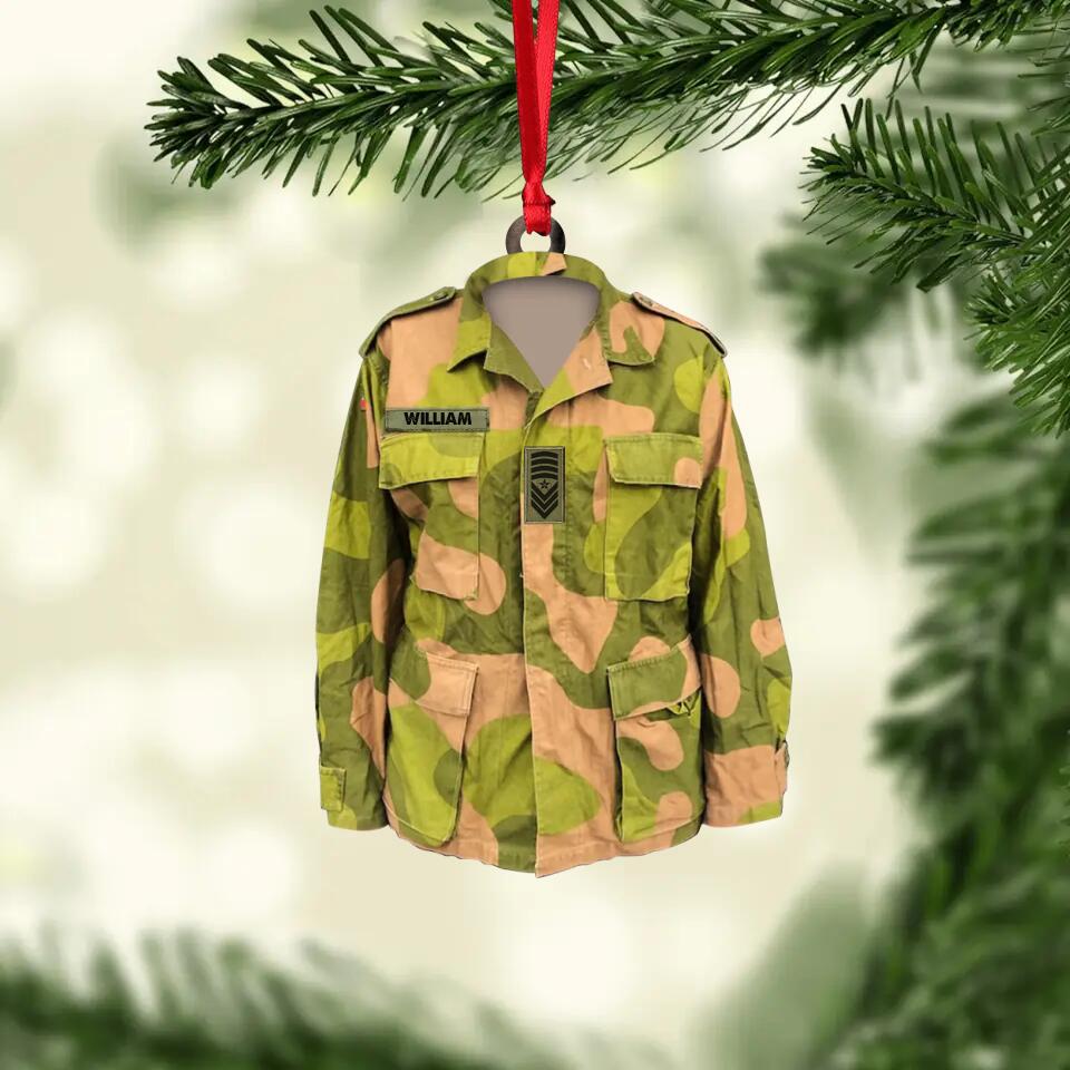 Personalized Nauy Solider/ Veteran Camo Uniform Christmas Wood Ornament Printed 22OCT-HY18