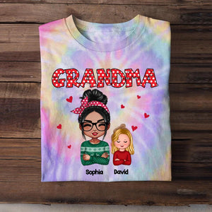 Personalized Grandma Kid Printed Tie Dye Tshirts 22NOV-HQ16