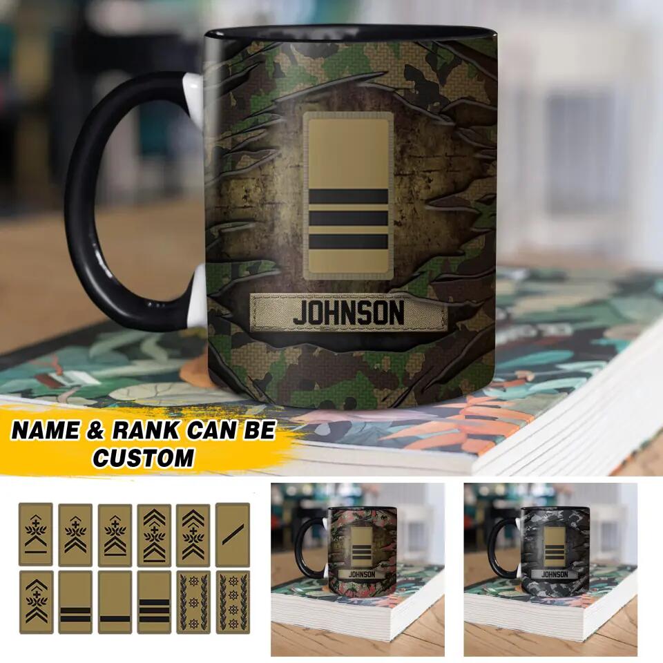 Personalized Swiss  Solider/ Veteran Rank Camo Ceramics Mug 22NOV-HQ17