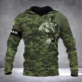 Personalized Canadian Solider/ Veteran Camo With Name and Rank Hoodie 3D Printed QTDT1811