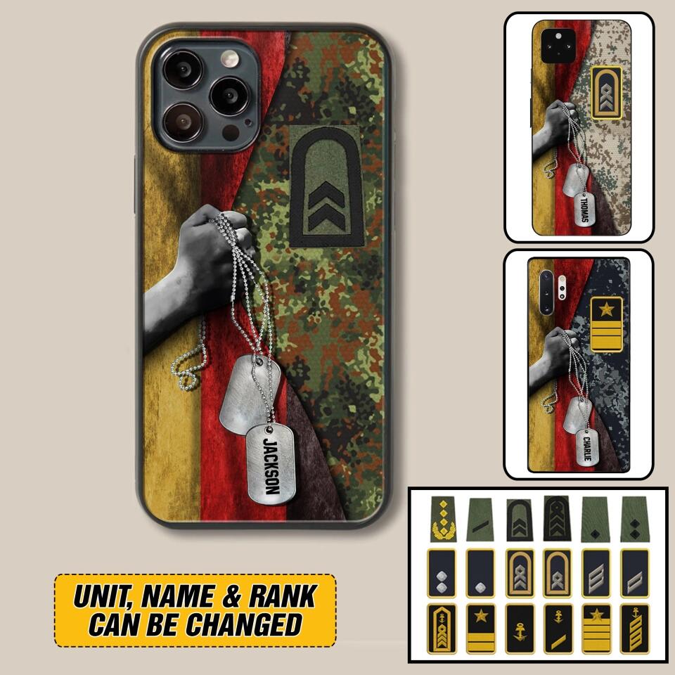 Personalized German Solider/ Veteran Camo Rank 3D Printed Phonecase 22NOV-DY25