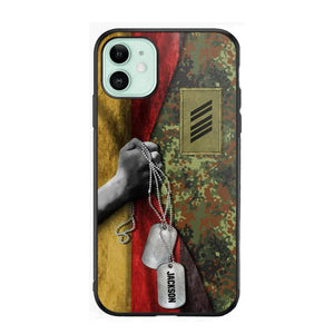 Personalized German Solider/ Veteran Camo Rank 3D Printed Phonecase 22NOV-DY25