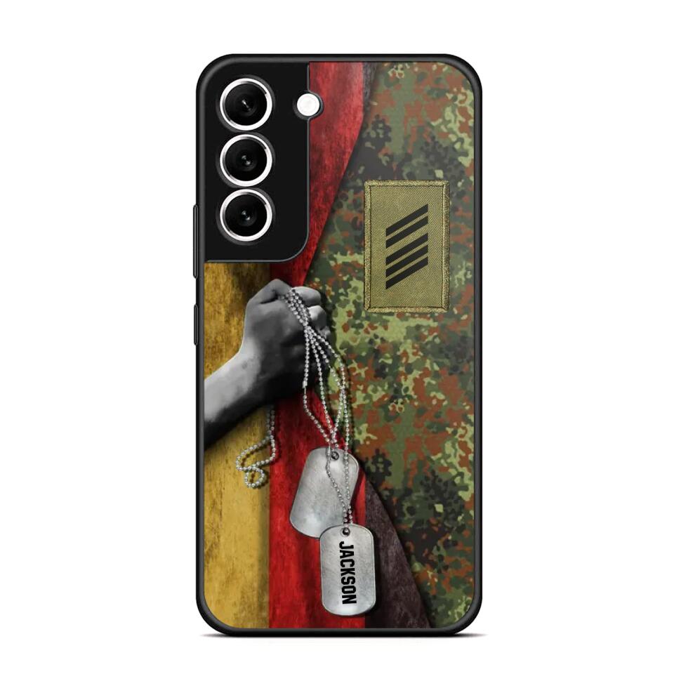 Personalized German Solider/ Veteran Camo Rank 3D Printed Phonecase 22NOV-DY25