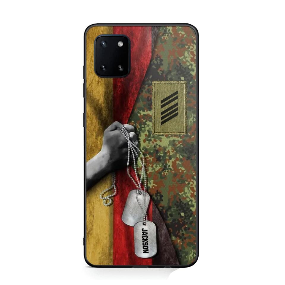 Personalized German Solider/ Veteran Camo Rank 3D Printed Phonecase 22NOV-DY25