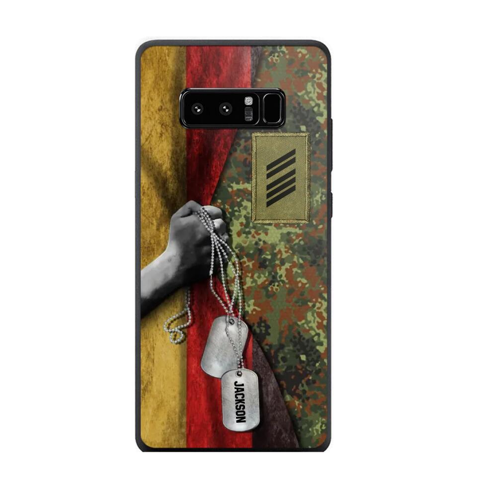 Personalized German Solider/ Veteran Camo Rank 3D Printed Phonecase 22NOV-DY25