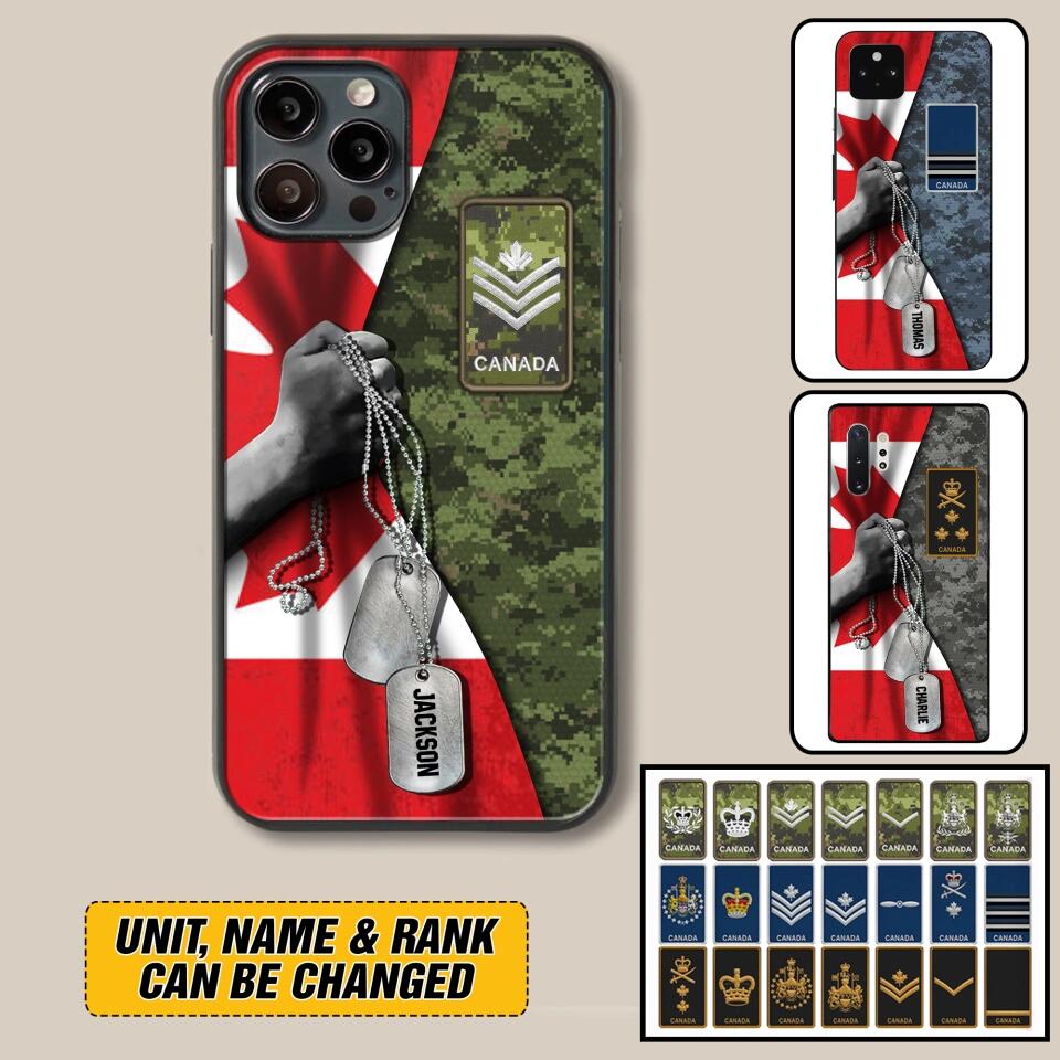 Personalized Canadian Solider/ Veteran Camo Rank 3D Printed Phonecase 22NOV-DY25