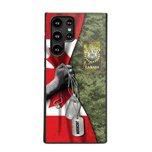 Personalized Canadian Solider/ Veteran Camo Rank 3D Printed Phonecase 22NOV-DY25