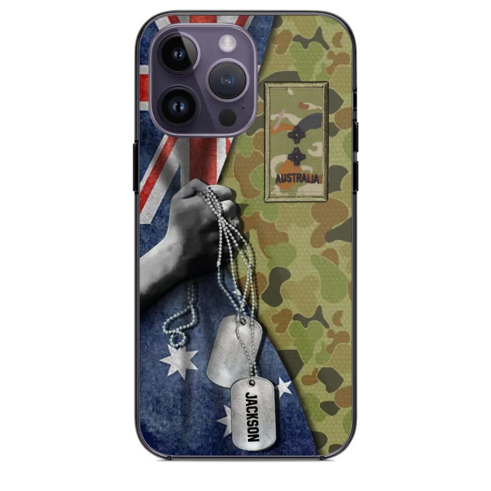 Personalized Australian Solider/ Veteran Camo Rank 3D Printed Phonecase 22NOV-DY25