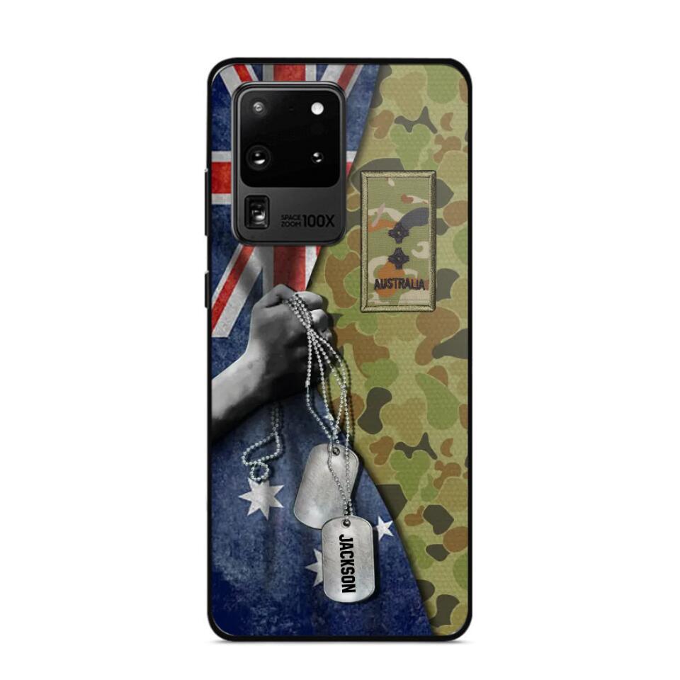 Personalized Australian Solider/ Veteran Camo Rank 3D Printed Phonecase 22NOV-DY25