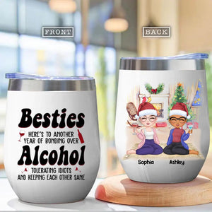 Personalized Besties Alcohol Drinking Buddies For Life Besties Gifts Tumbler Printed QTDT2811