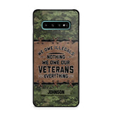 Personalized Canadian Solider/ Veteran We Owe Illegals Nothing We Owe Our Veterans Camo Phonecase 3D Printed 22NOV-HY29