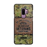 Personalized Australian Solider/ Veteran We Owe Illegals Nothing We Owe Our Veterans Camo Phonecase 3D Printed 22NOV-HY29