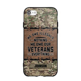 Personalized UK Solider/ Veteran We Owe Illegals Nothing We Owe Our Veterans Camo Phonecase 3D Printed 22NOV-HY29