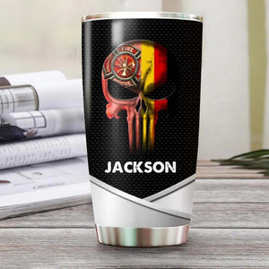 Personalized German Firefighter Skull Tumbler Printed 22NOV-HY29