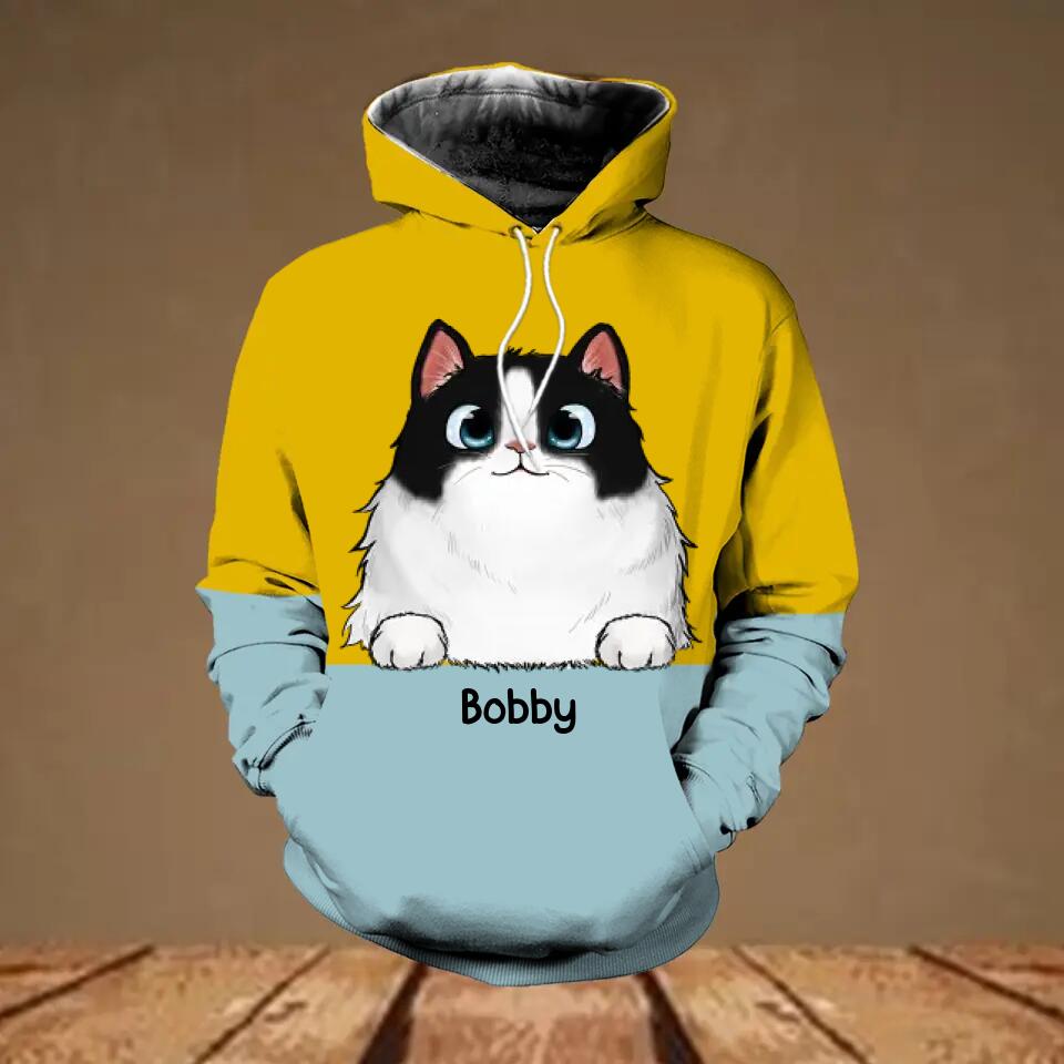 Personalized Cat Lovers Mixed 3D Hoodie Printed QTHQ3011