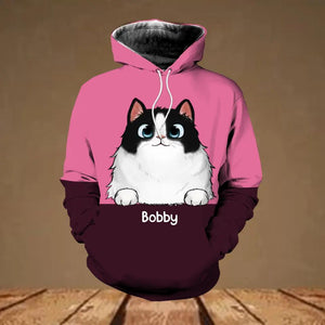 Personalized Cat Lovers Mixed 3D Hoodie Printed QTHQ3011