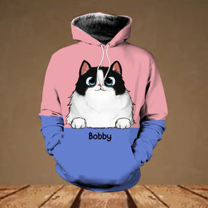 Personalized Cat Lovers Mixed 3D Hoodie Printed QTHQ3011