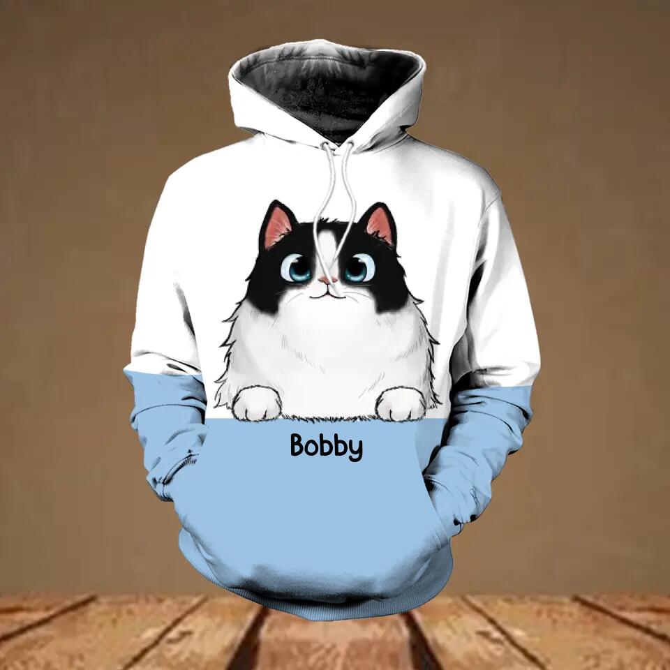 Personalized Cat Lovers Mixed 3D Hoodie Printed QTHQ3011