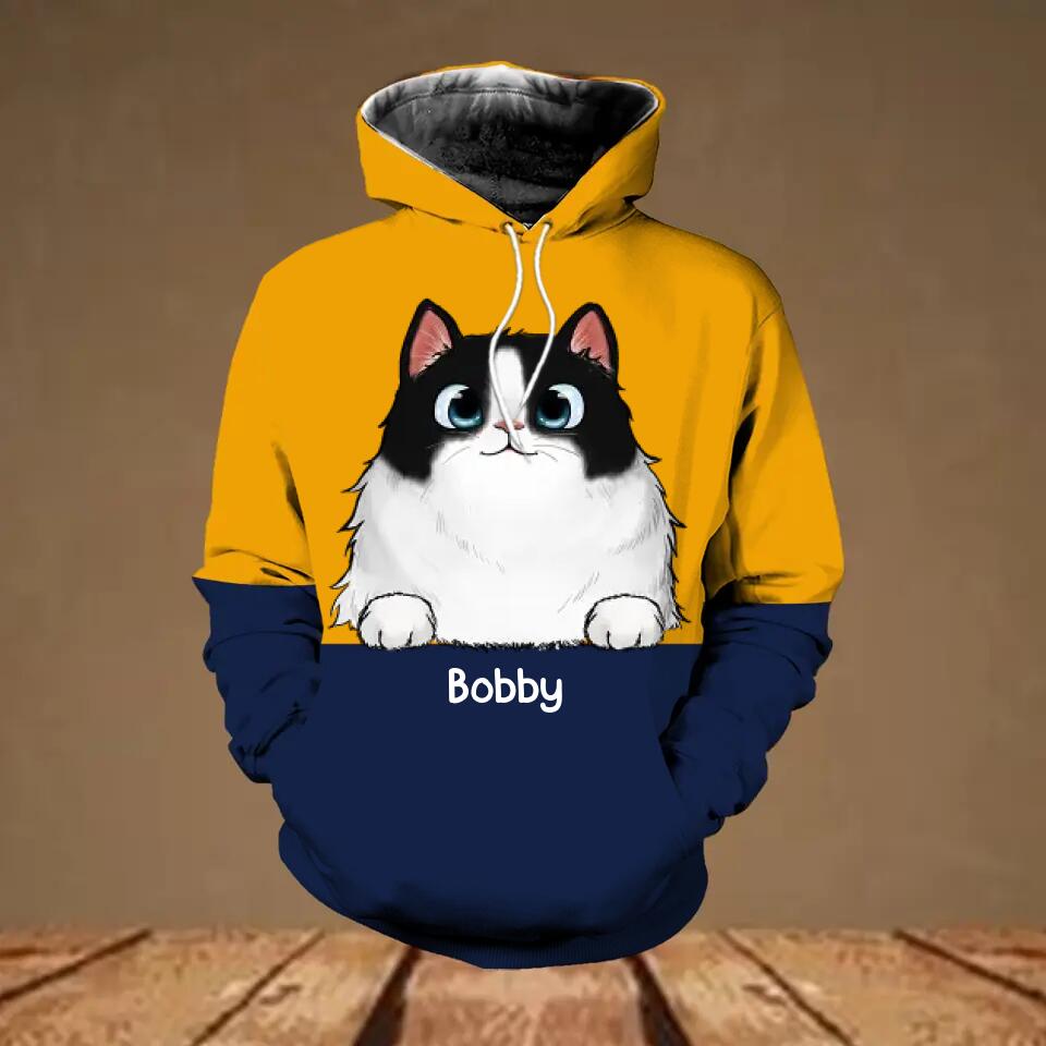 Personalized Cat Lovers Mixed 3D Hoodie Printed QTHQ3011