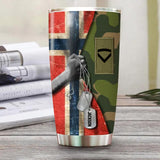 Personalized Norway Solider/Veteran Rank & Flag Tumbler Printed 22NOV-HY30