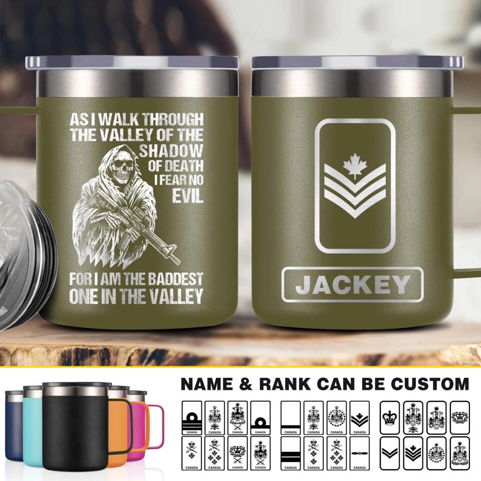 Personalized Canadian Solider/ Veteran With Your Unit Logo Laser Handle Cup Printed 22DEC-HQ06