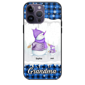 Personalized Snowman Grandma & Kid Name Christmas Phonecase 3D Printed 22DEC-HQ06