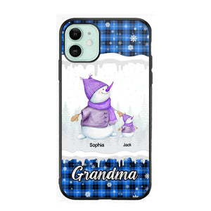 Personalized Snowman Grandma & Kid Name Christmas Phonecase 3D Printed 22DEC-HQ06