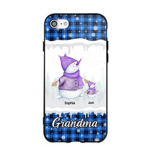 Personalized Snowman Grandma & Kid Name Christmas Phonecase 3D Printed 22DEC-HQ06