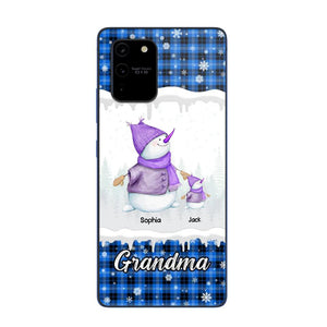 Personalized Snowman Grandma & Kid Name Christmas Phonecase 3D Printed 22DEC-HQ06