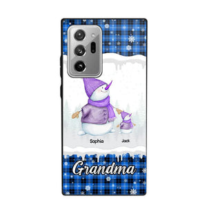 Personalized Snowman Grandma & Kid Name Christmas Phonecase 3D Printed 22DEC-HQ06